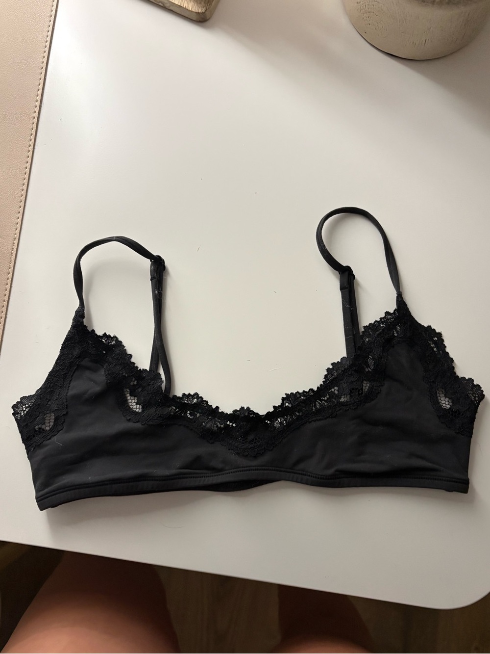 Skims Black Lace Trim Bralette - Women Intimates & Sleepwear